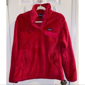 Hot pink Patagonia fuzzy pullover size L